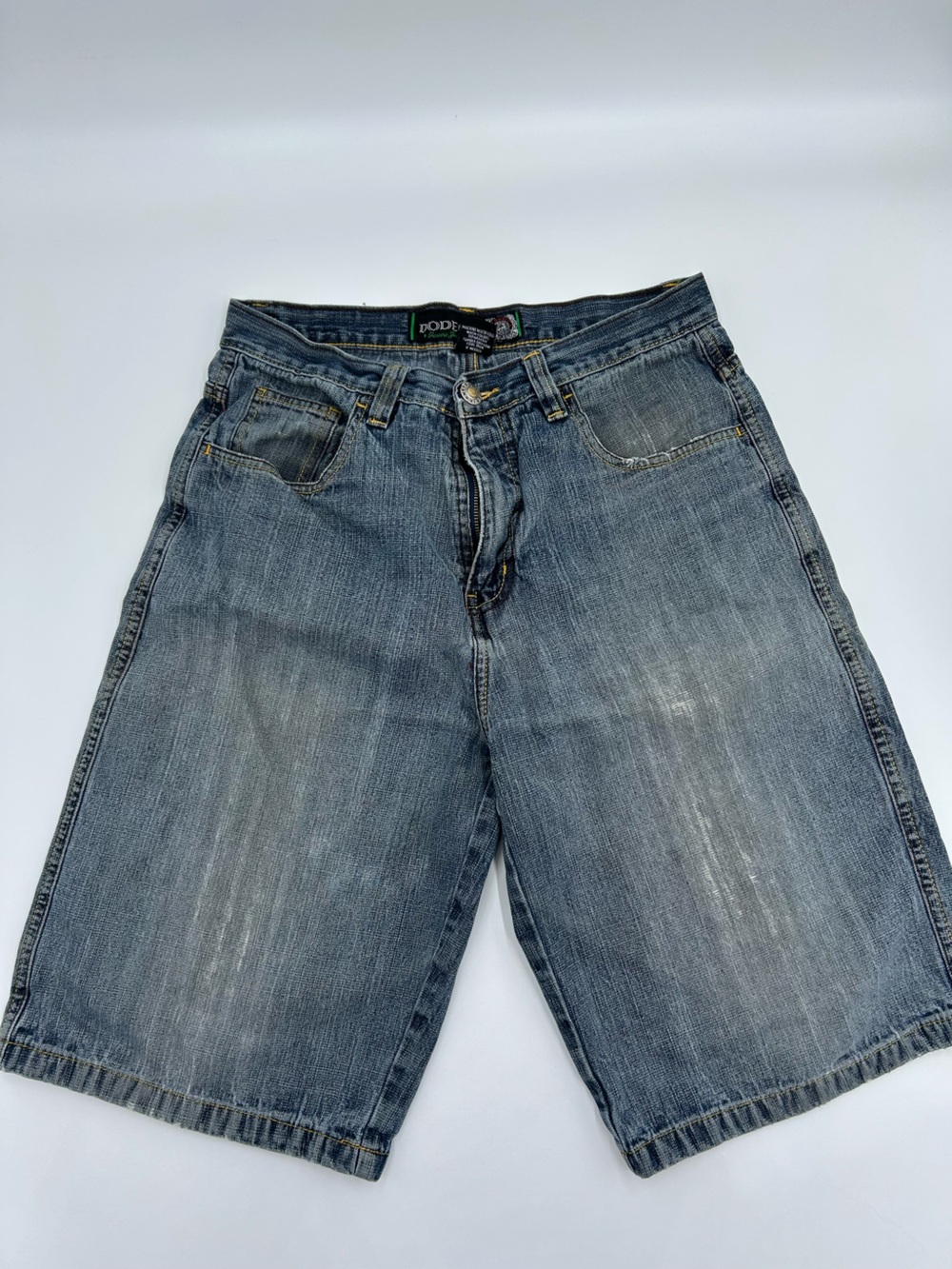 Dodeca Distressed Embroidered Men’s Denim Jean Shorts 32 - Picture 1 of 10